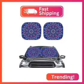Rn-cc358d6 Renewold Windshield Sunshade For Car Mandala Inspired Ethnic Boho Native Front W