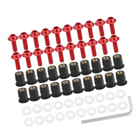 Kc240909007652for Repairock 20pcs M5 5mm Motorcycle Windscreen Screws Fairing 0.79 Inch X0.47 Red