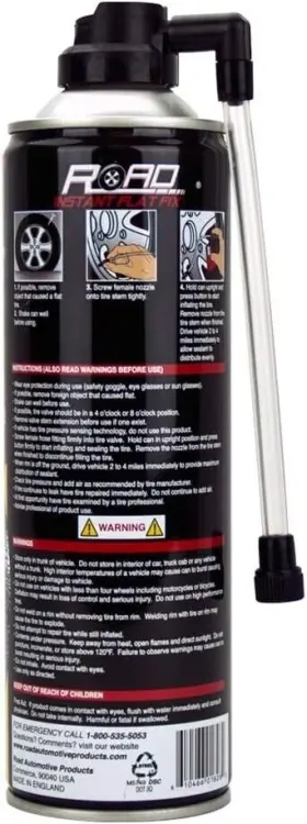 Road 610466018282 Instant Fixes Flat Tire Easy Hose Inflator Air Filler Sealant 16oz 3 Pack #3