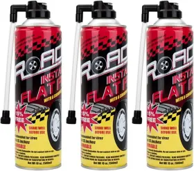 Road 610466018282 Instant Fixes Flat Tire Easy Hose Inflator Air Filler Sealant 16oz 3 Pack