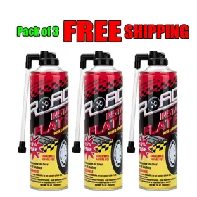 Road 707953992177 Flat Tire Repair Sealant Inflator Air Hose 16oz Emergency 3 Pack