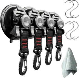 Roseddy 747607258235 Upgrade 4 Pcs Heavy Duty Suction Cup Hooks For Glass Window Str
