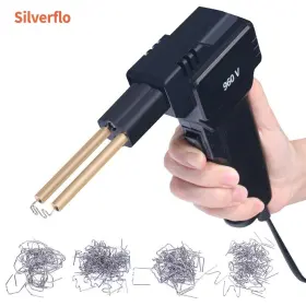 960-v Silverflo Hot Stapler Gun Plastic Repair Car Bumper Fender Welder Machine Kit 200 Staples