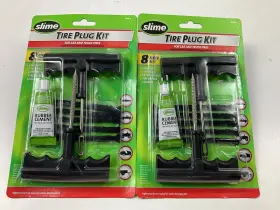 1034a-2 Slime 2 Tire Plug Kits Car Truck Motorcycle Tires 8 Piece Rubber Cement