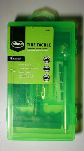 20257 Slime Portable Tire Tackle Repair Kit 9pc Storage Case New Unopened