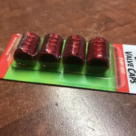 20338 Slime New Genuine Parts Jet Red Barrel Tire Valve Stem Cap Pack Of 4 #3