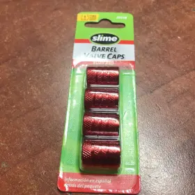 20338 Slime New Genuine Parts Jet Red Barrel Tire Valve Stem Cap Pack Of 4