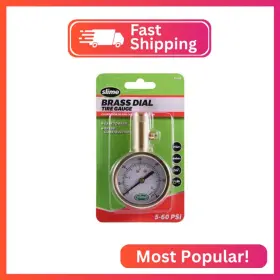 20459 Slime Tire Pressure Gauge Dial Analogue Brass 5-60 Psi