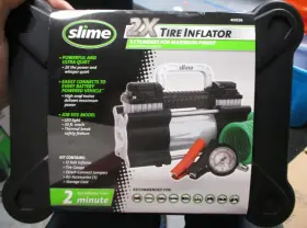 Rev041118art Slime 2x Tire Inflator Kit With 2 Cylinders #40026 Brand New