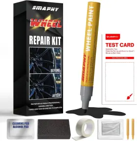 Smaphy 768477062128 Wheel Scratch Repair Kit Matte Black Rim 0.5 Fl Oz Pack Of 1
