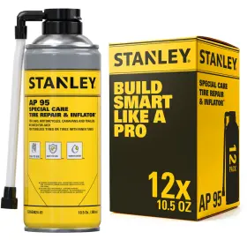 Stanley 810125462443 Ap 95 Special Care Tire Repair And Inflator 10.5 Oz 12 Pack
