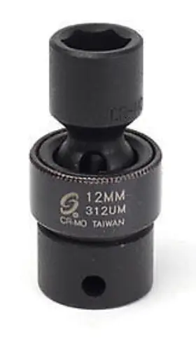 312um Sunex Tools 3/8 Inch Dr Universal Impact Socket 12mm