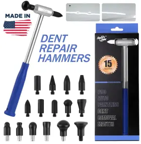 Super Pdr 156362334896 Paintless Dent Repair Tool Retractable Car Tap Down Removal Hammer 15 Heads