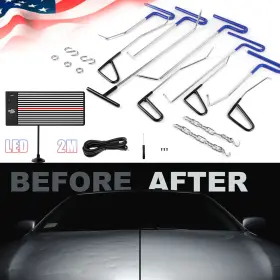 Pdr-0025 Super Pdr 10pcs Car Push Puller Rods Dent Removal Paintless Tools Repair Hammer Kit Us