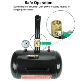 Up49127 Superfastracing 5 Gallon Air Tire Bead Seater 145psi Blaster Tool Seating Inflator With Gauge Black