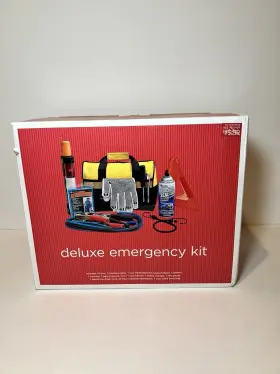 Target 056986972299 Deluxe Emergency Vehicle Repair Kit Jumper Cables Flare Light Tire Patch New