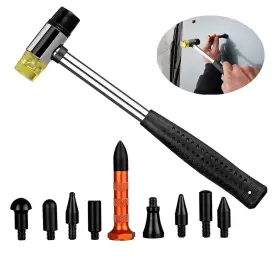 Tobebold 753326949880 Rubber Hammer 9 Heads Tap Down Tools Knock Head Set Dent