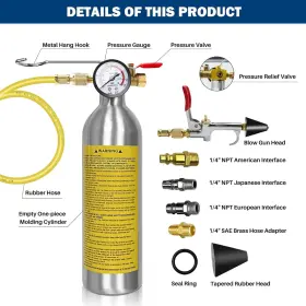 Tl03079 Treeligo Air Conditioner Flush Kit System For Monitoring Pressure Gauge Ac Cleaning Set #3