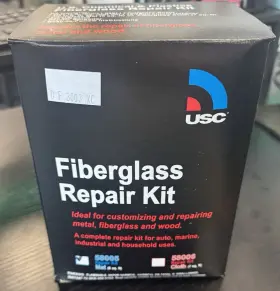 58005 Usc Fiberglass Repair Kit With Resin Hardener Spreader And Mat Quart Sealed
