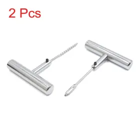 Uxcell 609876335508 2pcs Stainless Steel T Handle Car Patching Tubeless Tires Repair Tool Kit