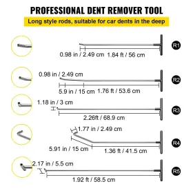 Vevor 629722653952 5pcs Dent Puller Rods Paintless Repair Tools Removal Auto Body 13pcs Kits #3
