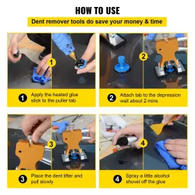 Vevor 700721026852 Paintless Dent Repair Kit 89 Pcs Stainless Steel Rods Golden Lifter Glue #3