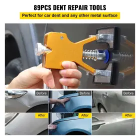 Vevor 700721026852 Paintless Dent Repair Kit 89 Pcs Stainless Steel Rods Golden Lifter Glue