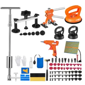 Pvc-55 Vevor 07 Pcs Dent Removal Paintless Repair Kit With Golden Lifter Bridge Puller