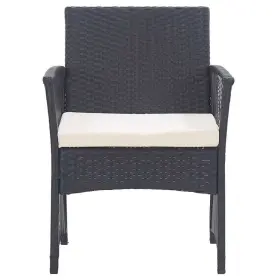363406 Vidaxl Patio Armchairs With Cushions Dining Chair 2 Pcs Black Poly Rattan #3