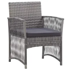 363409 Vidaxl Patio Armchairs With Cushions Outdoor Seating 2 Pcs Gray Poly Rattan #2