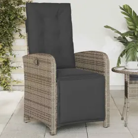 365187 Vidaxl Reclining Patio Chair With Footrest Outdoor Furniture Gray Poly Rattan