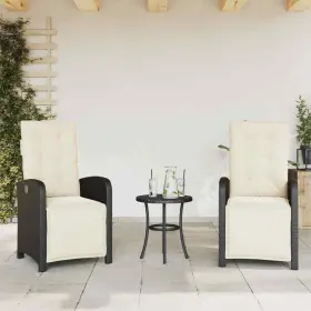 365192 Vidaxl Reclining Patio Chairs With Footrest Furniture 2 Pcs Black Poly Rattan