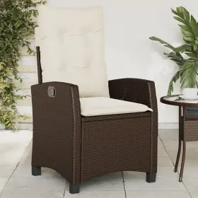 365210 Vidaxl Reclining Patio Chair With Cushions Outdoor Furniture Brown Poly Rattan