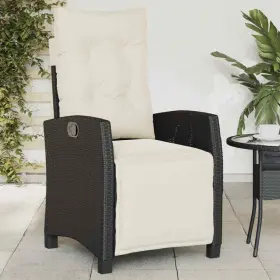365232 Vidaxl Reclining Patio Chair With Footrest Outdoor Furniture Black Poly Rattan