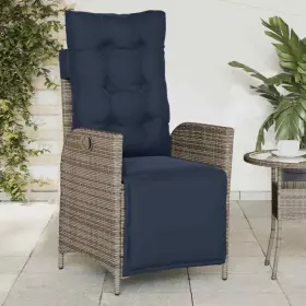 365247 Vidaxl Reclining Patio Chair With Footrest Outdoor Furniture Gray Poly Rattan