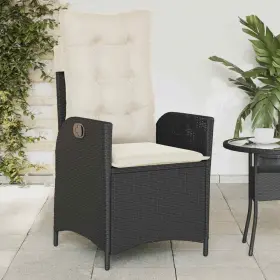 365256 Vidaxl Reclining Patio Chair With Cushions Outdoor Furniture Black Poly Rattan
