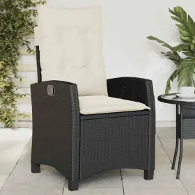 365283 Vidaxl Reclining Patio Chair With Cushions Outdoor Furniture Black Poly Rattan