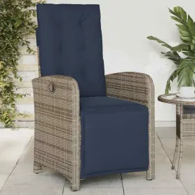 365295 Vidaxl Reclining Patio Chair With Footrest Outdoor Furniture Gray Poly Rattan