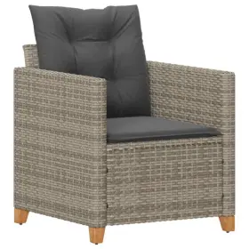 366318 Vidaxl Patio Chair With Cushions Gray Poly Rattan #2