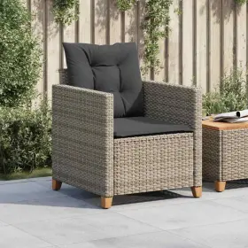 366318 Vidaxl Patio Chair With Cushions Gray Poly Rattan #3