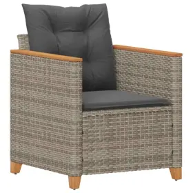 366322 Vidaxl Patio Chair With Cushions Gray Poly Rattan #2