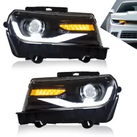 Vland 749652531080 Projector Headlights For 2014 2015 Chevrolet Chevy Camaro With Sequential Light L R