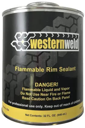 Western Weld 700637408285 Black Tire Repair Bead Rim Sealer Liquid Chemical Solution Brush Can 1 Quart 32