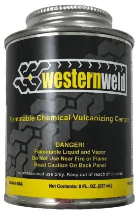 Tr540c Western Weld Clear All Purpose Tire Repair Vulcanizing Cement Brush Top Can 8 Oz