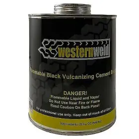 Wch-03 Western Weld Black All Purpose Tire Repair Vulcanizing Cement Brush Top Can 1qt