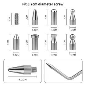 Whdz 611830736726 Paintless Dent Repair Tools Removal Tip Stainless Steel And Rubber Awl Heads #2