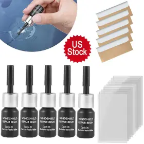 Windshield Crack Repair Kit R-n4047 Kit. 5 Packs Glass With Cured Films And Blade