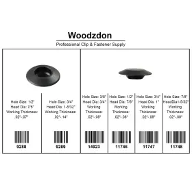 F-b055-1 Woodzdon 141 Pcs Plugs In Box Auto Body Black Plastic Hole Plug Button And Flush Mount #3