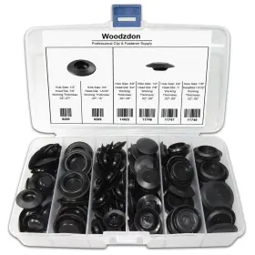 F-b055-1 Woodzdon 141 Pcs Plugs In Box Auto Body Black Plastic Hole Plug Button And Flush Mount