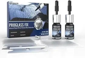 Wookkit 785016042724 Windshield Chip Repair Kit 2 Bottles Blue Glass Liquid Cracks Vehicle